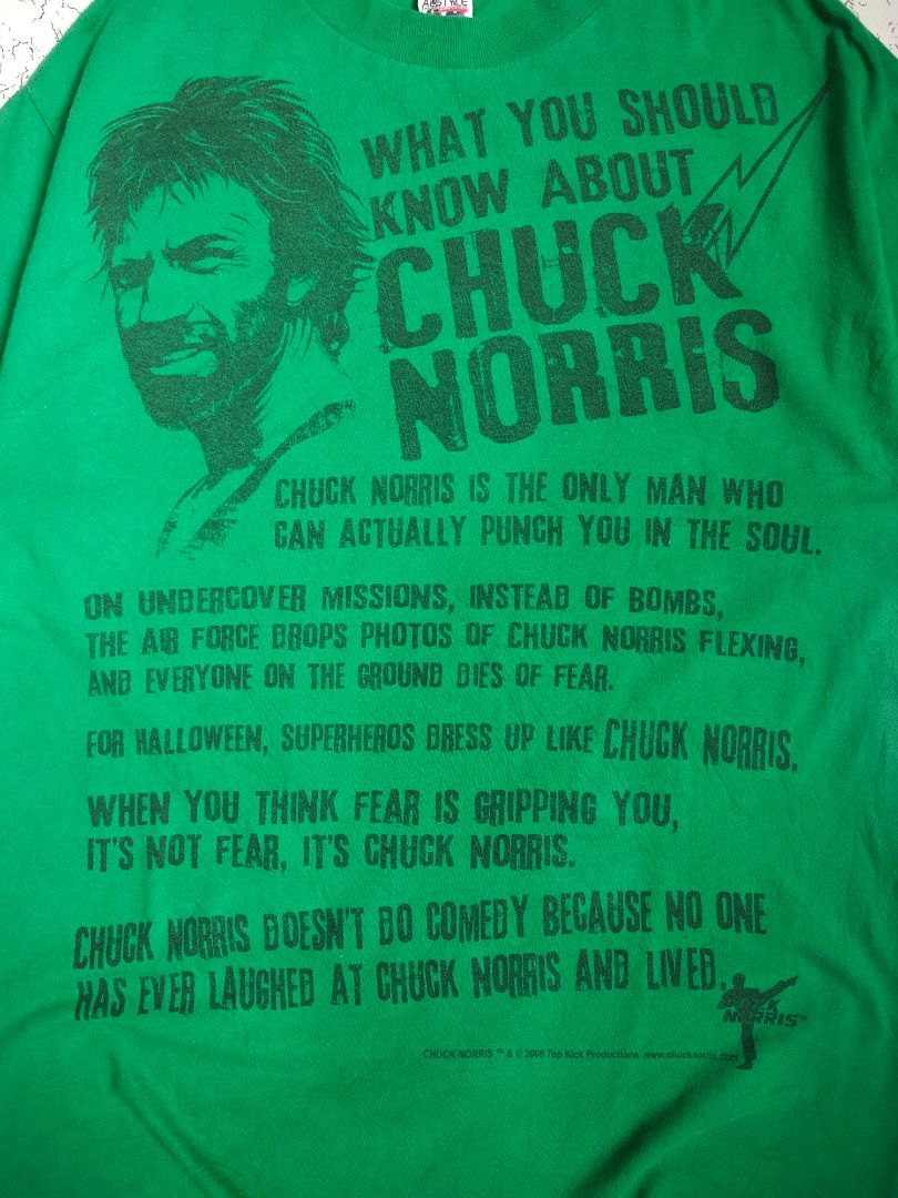 Chuck Norris (Category: Tshirts & Polo Shirts ) located in Iloilo. Submitted by random_staff (Listing ID 1355070709, Image 2). Description: 2008 Chuck Norris W 22 L 30.