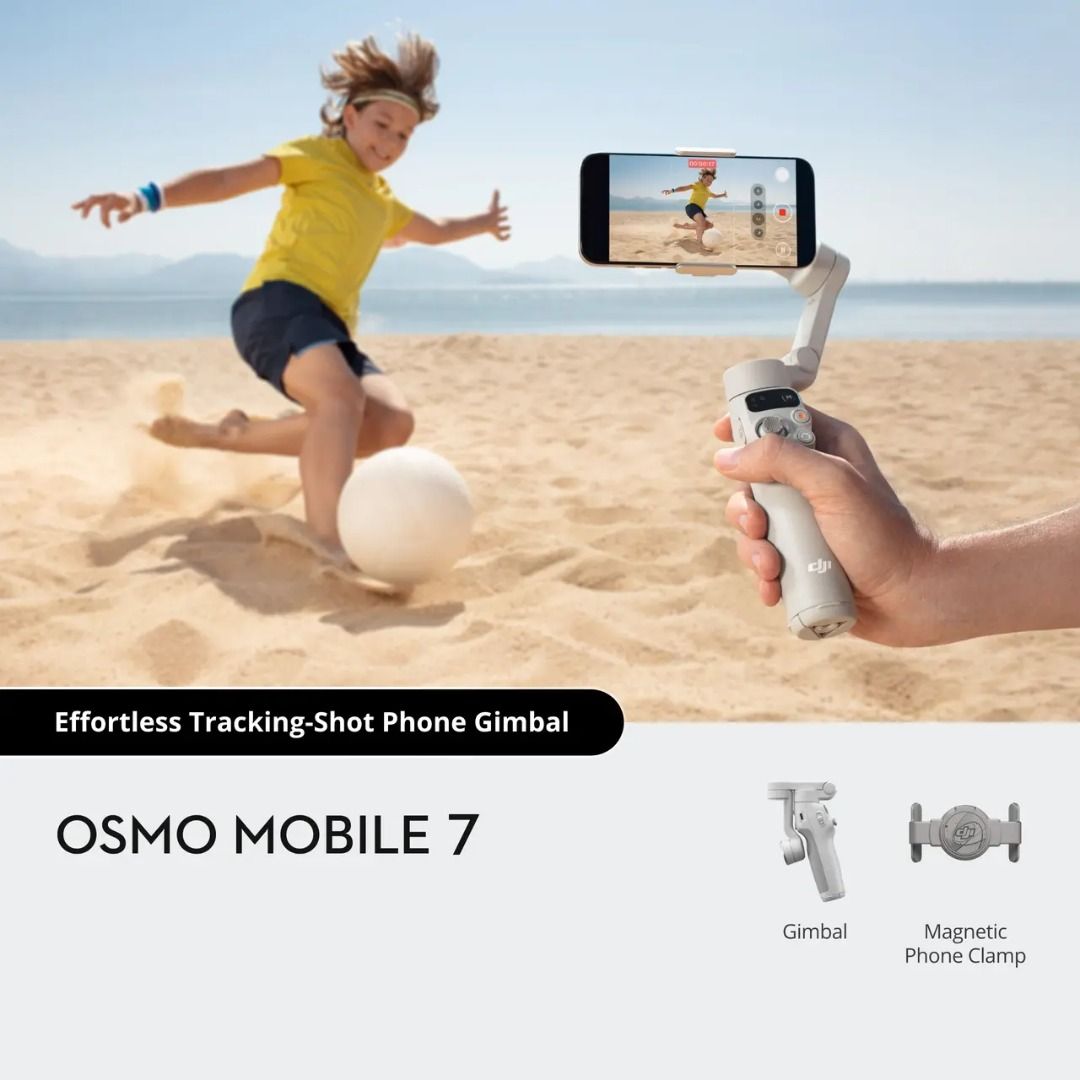 DJI OSMO MOBILE 7 (Category: Gimbals & Stabilizers ) located in San Juan City. Submitted by urbangiz_greenhillsmall (Listing ID 1354996790, Image 2). Description: about this item: Extendable Smartphone Gimbal Stabilizer Magnetic Phone Clamp, Robust Motors 10.6 oz Load Capacity, Built-In Tripod ActiveTrack 7.0, Follow Modes Supports Smartphones up to 3.3" Wide ShotGuides, AI Editor Supports Phone Charging via USB-C Control Gimbal/Phone with DJI Mi