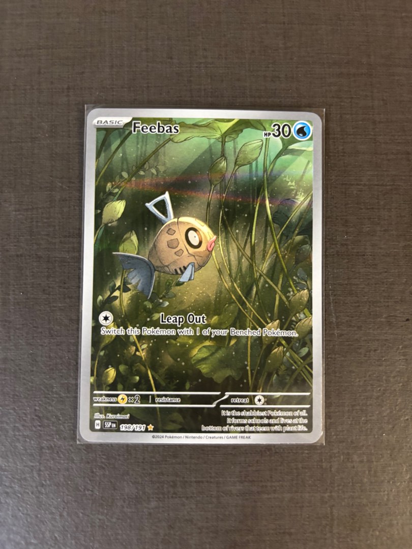 Feebas - 198/191 - Illustration Rare Pokemon Surging Sparks, Hobbies ...