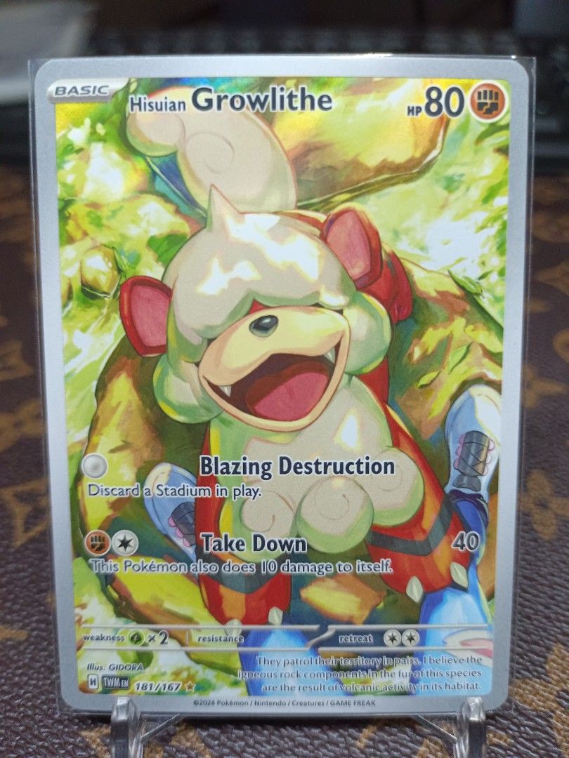 rare growlithe card rare growlithe card Pokemon Scarlet and Violet Twilight Masquerade Perrin &  Growlithe #220+181/167