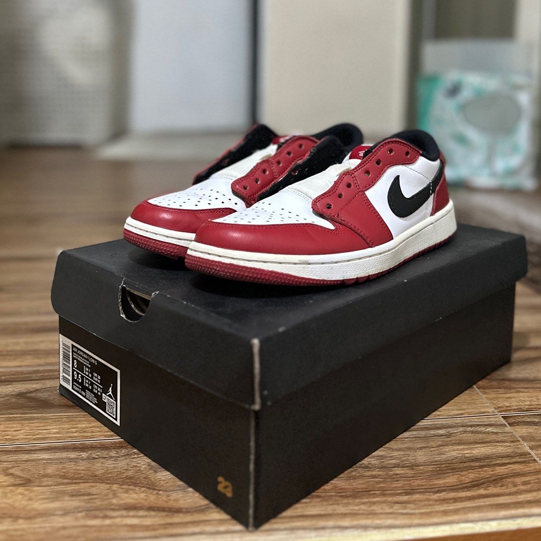[8US] Jordan 1 Low Golf 'Chicago' (Category: Sneakers) located in Mexico. Submitted by thatprettymfer (Listing ID 1355035180, Image 2). Description: Jordan 1 Golf size 8 / 26cm og box + black laces lost white laces used personal pair ₱1,500 + sf dm for more pics .