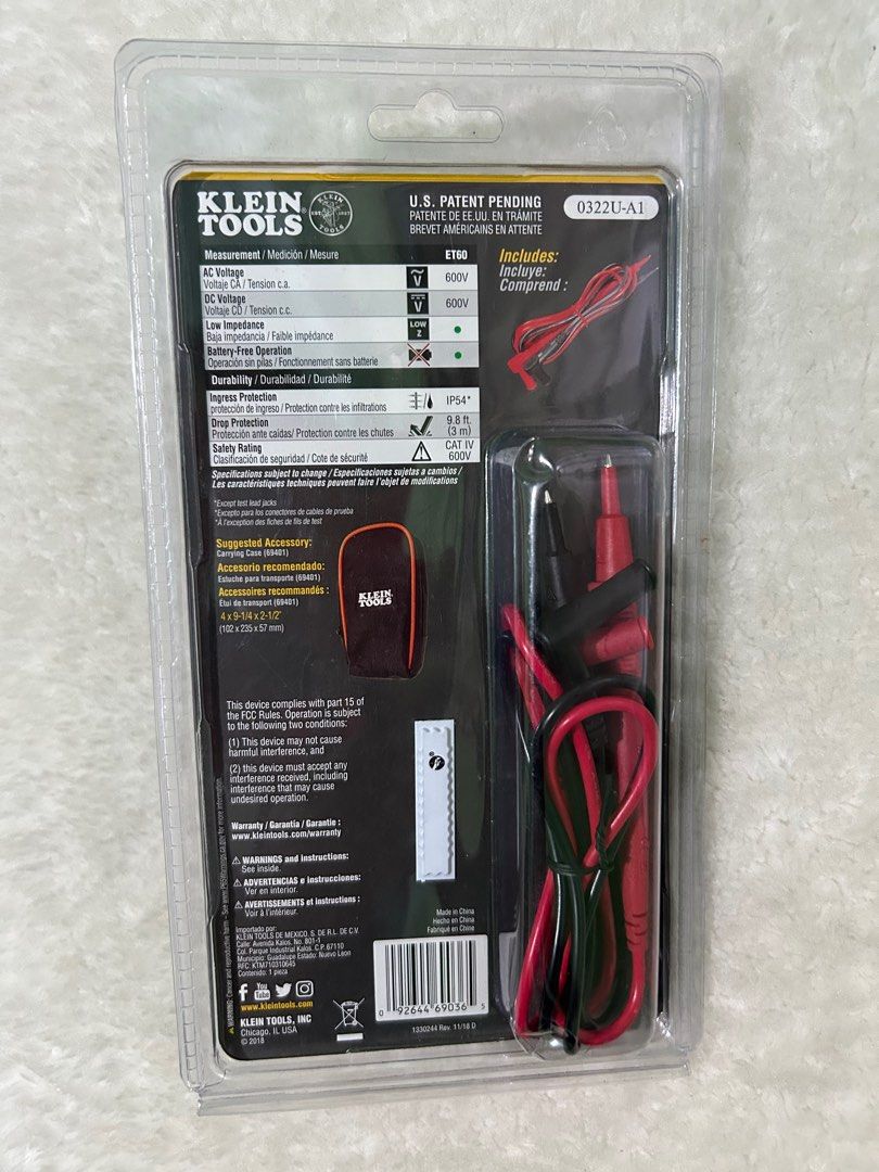 KLEIN TOOLS ELECTRONIC AC DC VOLTAGE TESTER (Category: Electrical, Adaptors & Sockets) located in Legazpi City. Submitted by albay.hype.shop (Listing ID 1355002756, Image 2). Description: KLEIN TOOLS ELECTRONIC AC DC VOLTAGE TESTER 1,550 BRANDNEW LEGIT.