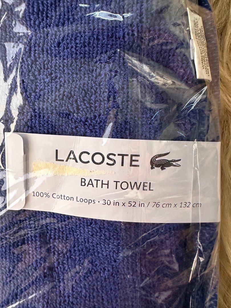 Lacoste Towel (Category: Bath) located in Cavite. Submitted by kkollections2023 (Listing ID 1355016180, Image 2). Description: Lacoste Bath Towel on hand ph (Gray sold).