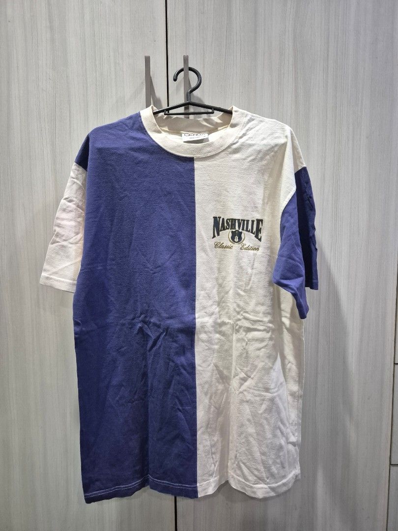 Nashville graphic shirt (Category: Tshirts & Polo Shirts ) located in Marikina City. Submitted by phorts (Listing ID 1354971826, Image 1). Description: fits M-L 30L x 21W issues include slight discoloration on inner neckline and some dirt on the body, washable and can send additional pictures actual color of the shirt is off white talaga.