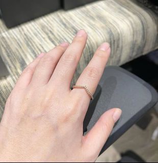 PANDORA BEADED ROSEGOLD WISHBONE RING ( 4.5.6.7.8.9.10) cm.