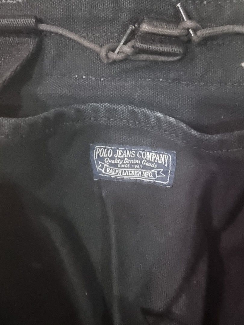 Polo Jeans Company RL Backpack (Category: Backpacks) located in Bacolod City. Submitted by lux-influx (Listing ID 1354924965, Image 2). Description: Polo Jeans Company, by Ralph Lauren, thick canvas and leather backpack, measures 18" height x 14" width x 6" at the bottom, vintage look, well used but with lots of life left. Nakasama sa BB, di ko naman kailangan kaya benta na lang. For swap or trade too, please check other items. Thanks!...