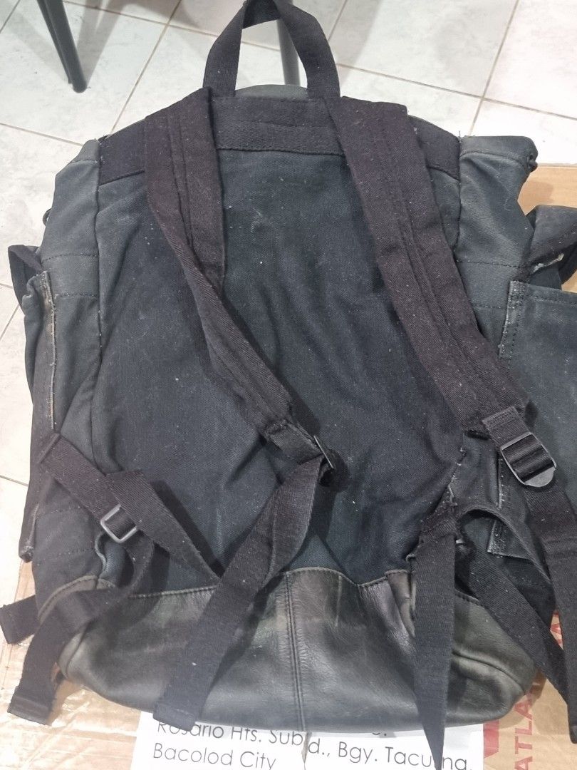 Polo Jeans Company RL Backpack (Category: Backpacks) located in Bacolod City. Submitted by lux-influx (Listing ID 1354924965, Image 3). Description: Polo Jeans Company, by Ralph Lauren, thick canvas and leather backpack, measures 18" height x 14" width x 6" at the bottom, vintage look, well used but with lots of life left. Nakasama sa BB, di ko naman kailangan kaya benta na lang. For swap or trade too, please check other items. Thanks!...