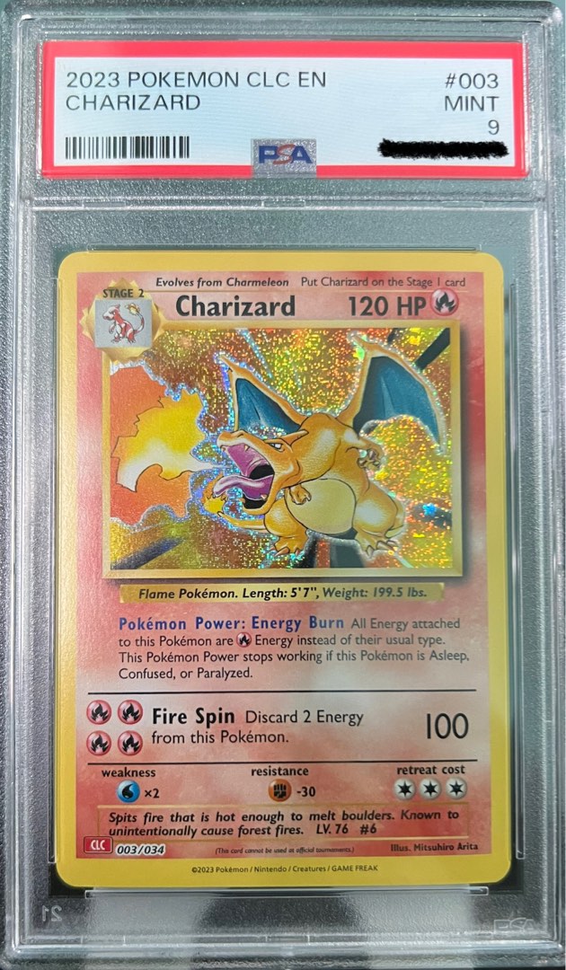 PSA 9 Charizard CLC EN Slab, Hobbies & Toys, Toys & Games on Carousell