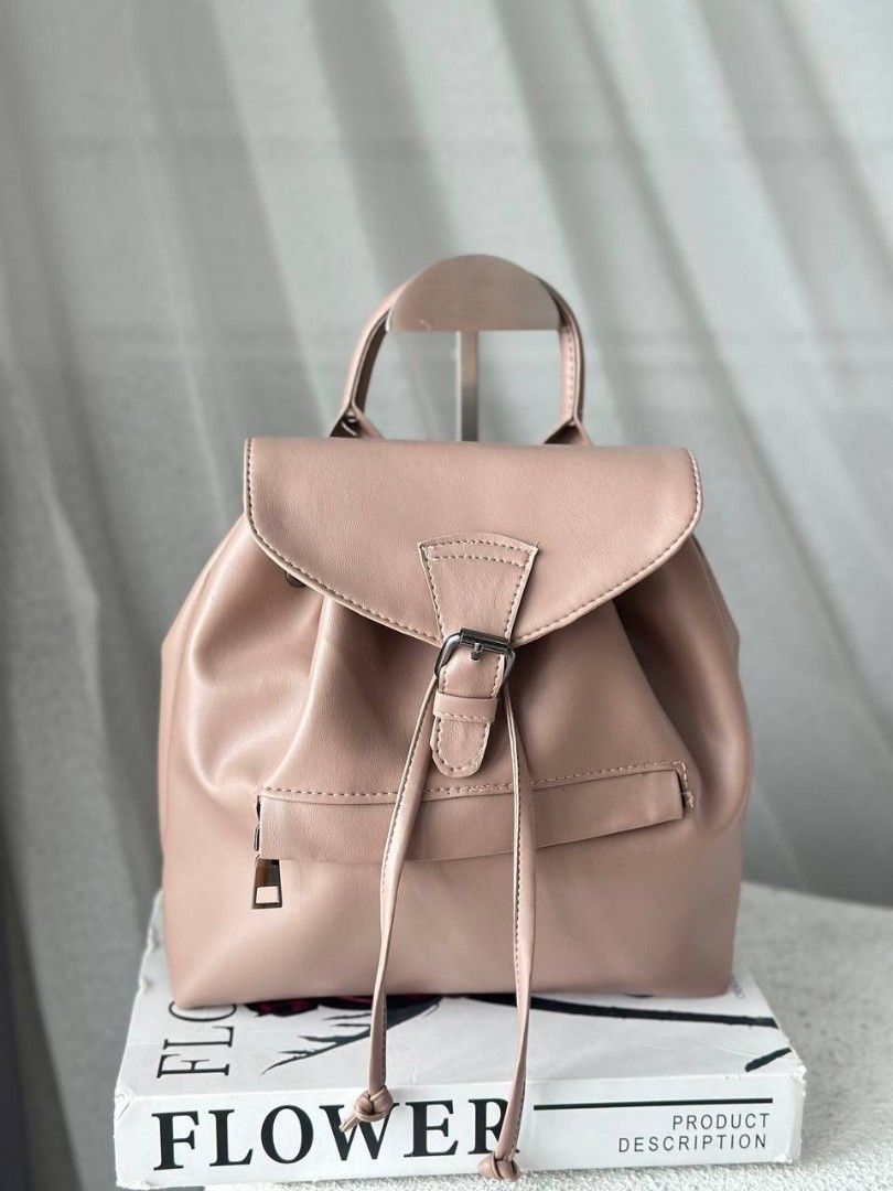 Ransel medium Kulit tas ransel coklat simple, Barang Mewah, Tas ...