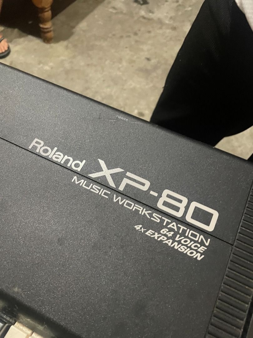 Roland XP - 80 (64 Keys) Music Work Station (Category: Musical Instruments) located in Taguig. Submitted by yono32 (Listing ID 1354959637, Image 3). Description: Initially bought at Japan 1997, comes with bag and sustain pedal. Note: 110 Volt before using it. Issue: refer to image for the pentel markers on some key and pain on the aux or power source and some adhesive stain. you may also DM me for more question RFS: Need funds Meet-up and testing