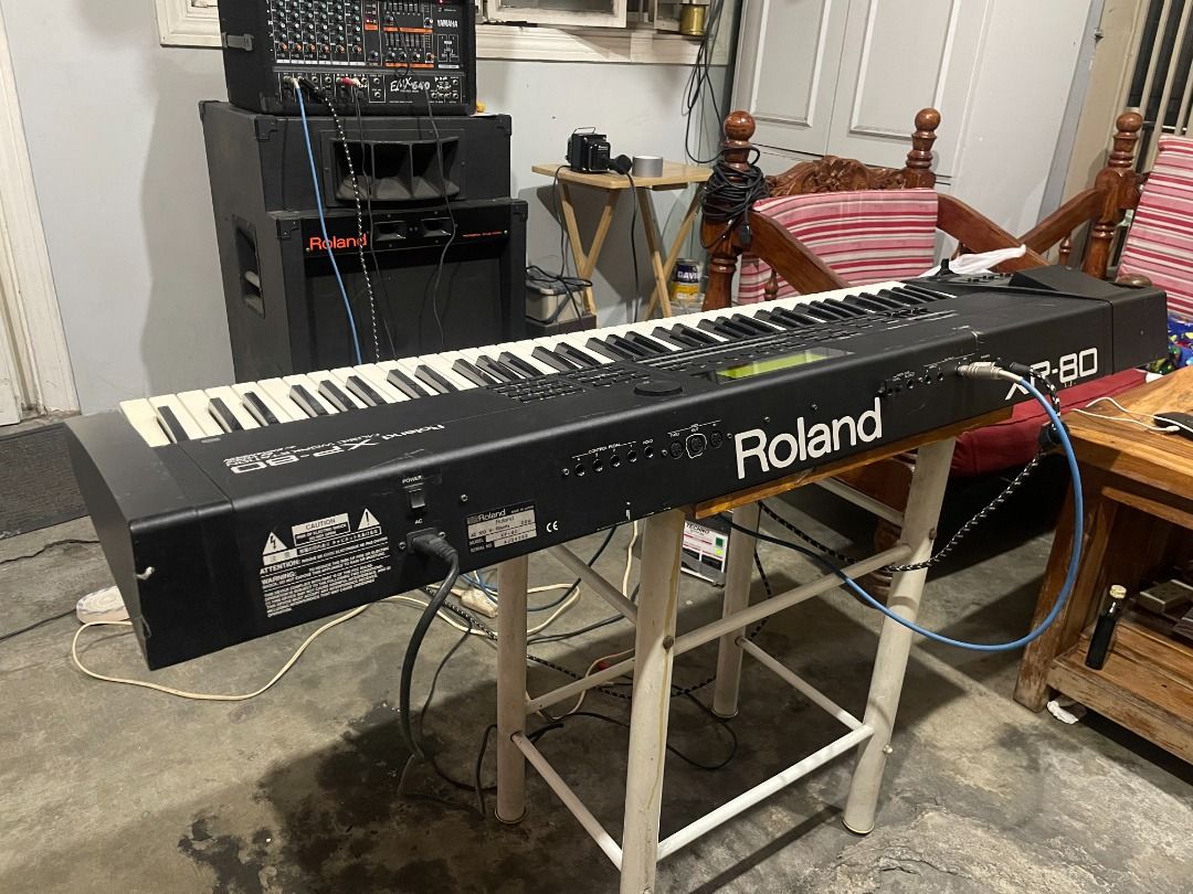 Roland XP - 80 (64 Keys) Music Work Station (Category: Musical Instruments) located in Taguig. Submitted by yono32 (Listing ID 1354959637, Image 2). Description: Initially bought at Japan 1997, comes with bag and sustain pedal. Note: 110 Volt before using it. Issue: refer to image for the pentel markers on some key and pain on the aux or power source and some adhesive stain. you may also DM me for more question RFS: Need funds Meet-up and testing