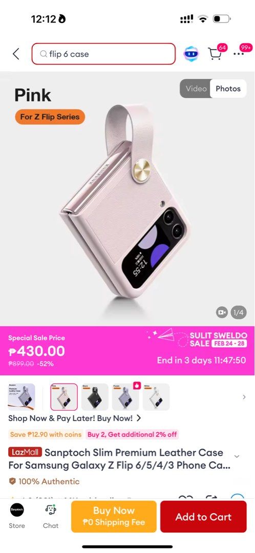 SAMSUNG FLIP 6 case (Category: Cases & Sleeves) located in Manila. Submitted by caiaguila (Listing ID 1354944681, Image 1). Description: • last price posted • na fit lang.