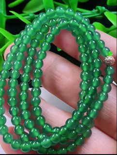 天然A貨翡翠冰綠珠串項鍊4.3大珠徑64225028987010110