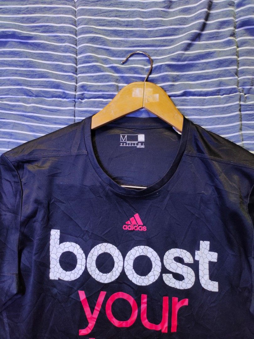 Adidas Boost your run active dry shitt (Category: Activewear) located in Prosperidad. Submitted by butonkingr13049 (Listing ID 1355173708, Image 2). Description: Adidas Boost Active-dry shirt Condition: Excellent Color rate: 9.8/10 Issue: None Size Medium on tag Dimes: 20.5x26".