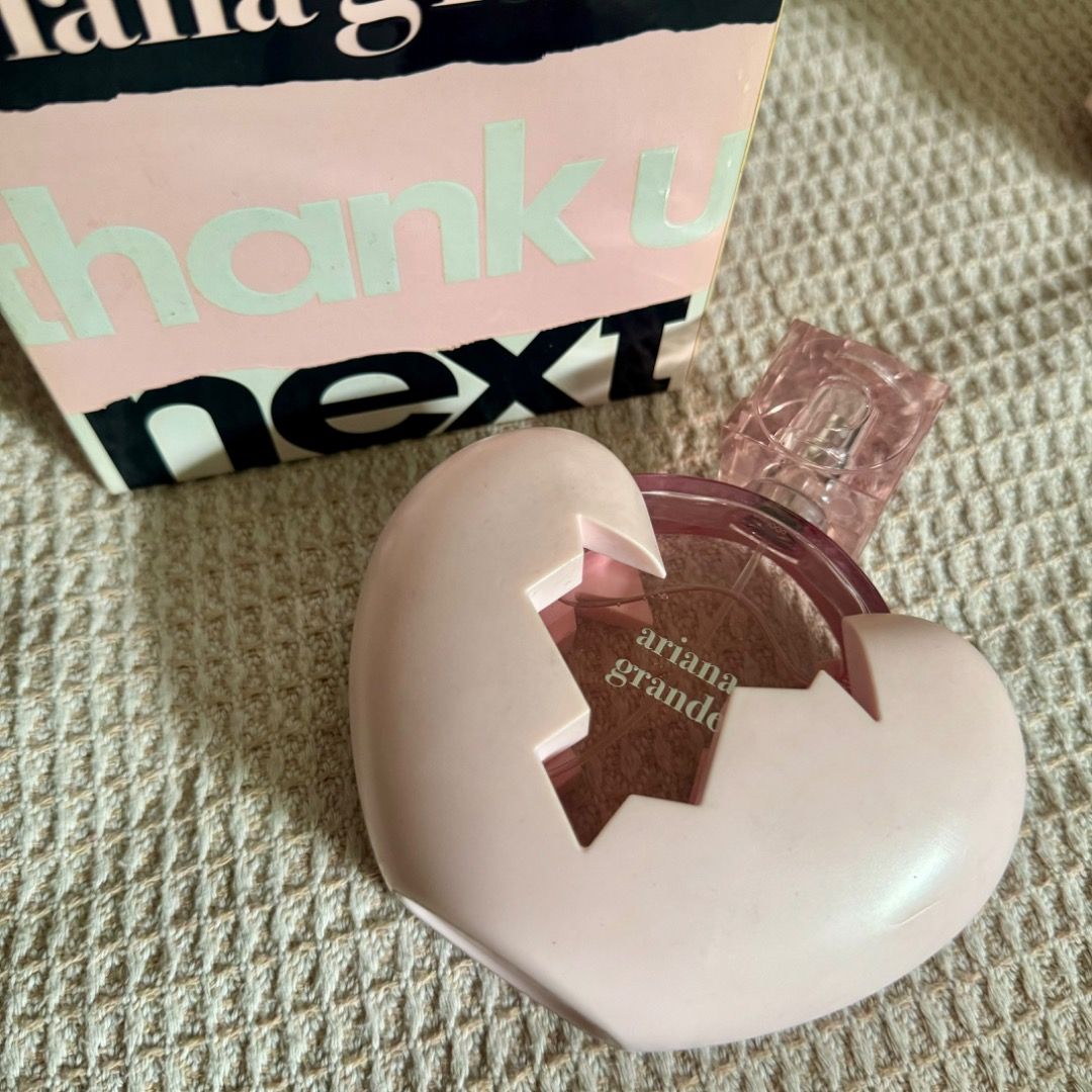 Ariana Grande Thank U Next Perfume 100ml (Category: Fragrance & Deodorants) located in Quezon City. Submitted by hellolili21 (Listing ID 1355105400, Image 1). Description: Like New Guaranteed Authentic.