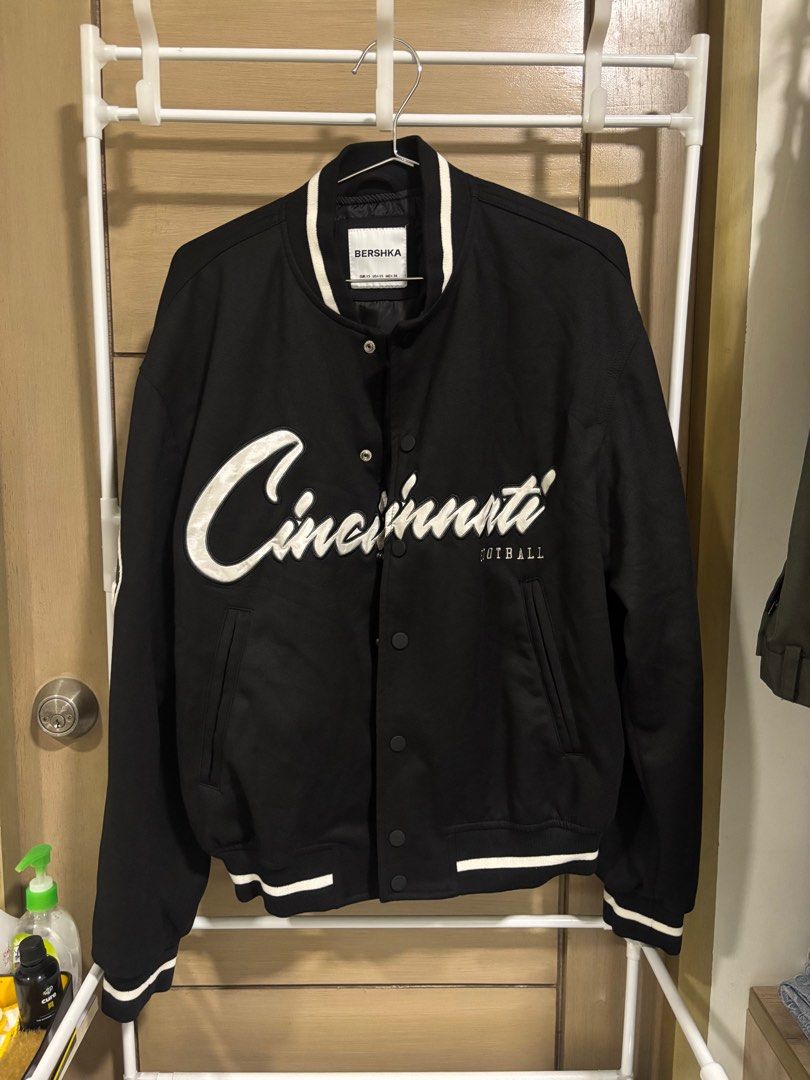 Bershka Varsity Jacket (Category: Coats, Jackets and Outerwear) located in Cebu City. Submitted by 64200021 (Listing ID 1355267804, Image 1). Description: Bershka Varsity Jacket XS Worn once Negotiable Meet up it park or ayala Cebu LBC COP.