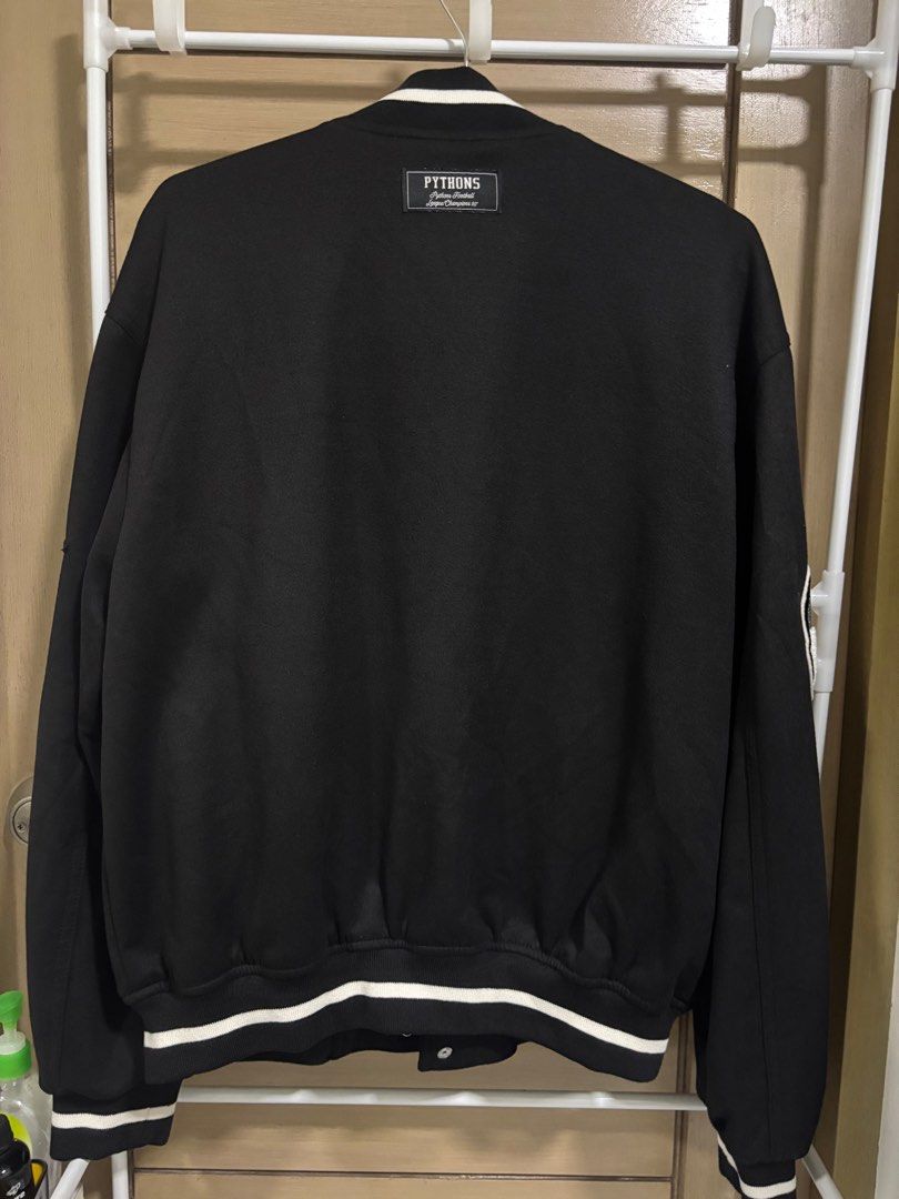 Bershka Varsity Jacket (Category: Coats, Jackets and Outerwear) located in Cebu City. Submitted by 64200021 (Listing ID 1355267804, Image 3). Description: Bershka Varsity Jacket XS Worn once Negotiable Meet up it park or ayala Cebu LBC COP.