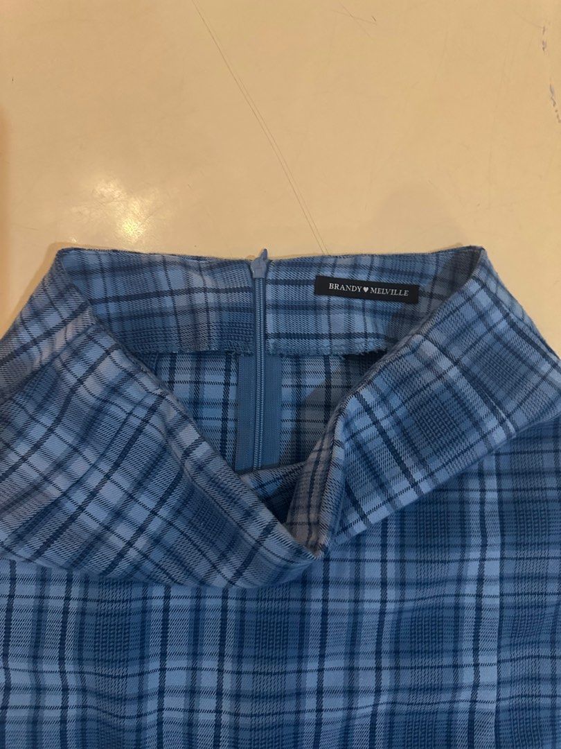 Brandy Melville Blue Plaid Mini Skirt (Category: Skirts) located in Quezon City. Submitted by aumarina (Listing ID 1355263839, Image 2). Description: - used only once - bought in store, aus - RFS: cleaning out closet - buyer must be the one to book lalamove or other mode of delivery - Only accepting gcash ( FOR 3 OR MORE ITEMS PURCHASED TOGETHER, ADDITIONAL 10% OFF) .