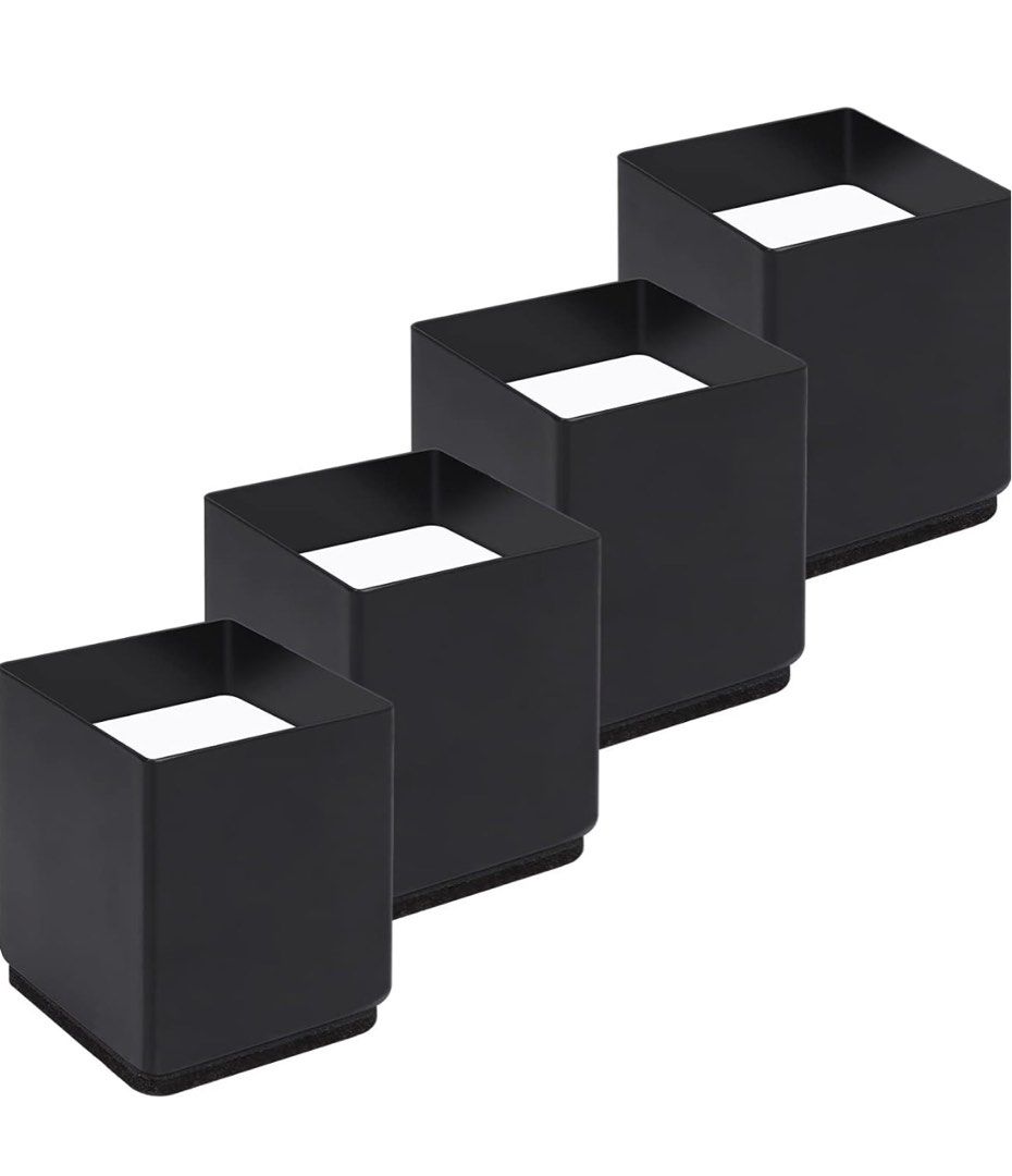 [BROWN] RCHYFEED Furniture Risers 2 inches Metal, 4 Pack Bed Riser ...
