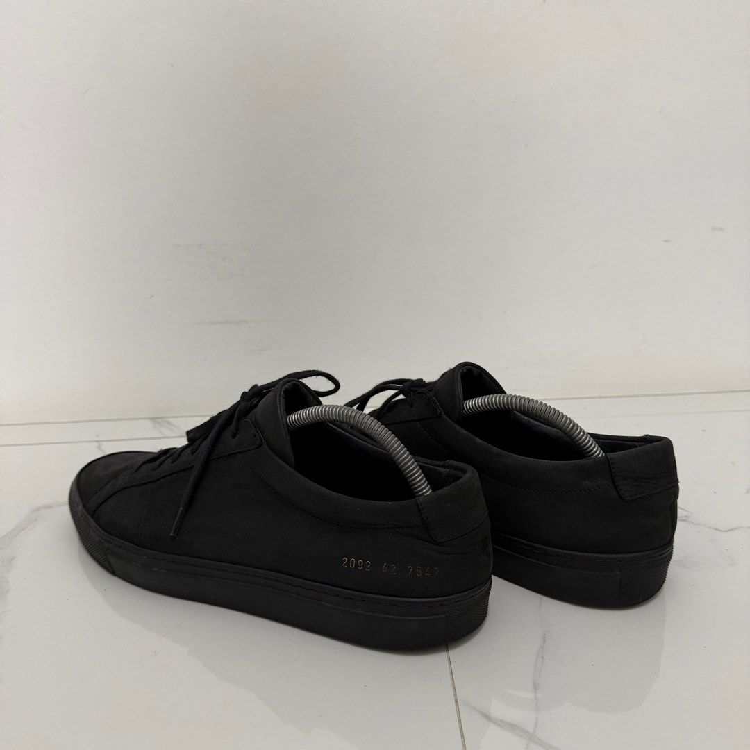 Common Projects Achilles Low Black Nubuck (Category: Sneakers) located in Tanauan. Submitted by flexingthriftsph (Listing ID 1355255283, Image 3). Description: Common Projects Achilles Low Black Nubuck Size 42 Pair only No box Used Issue - sole drags 8/10 condition -3,500.00.