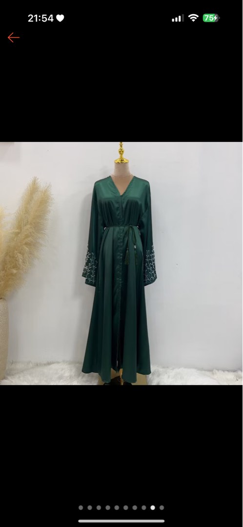 Sarah Zipped Abaya dress emerald main image 1
