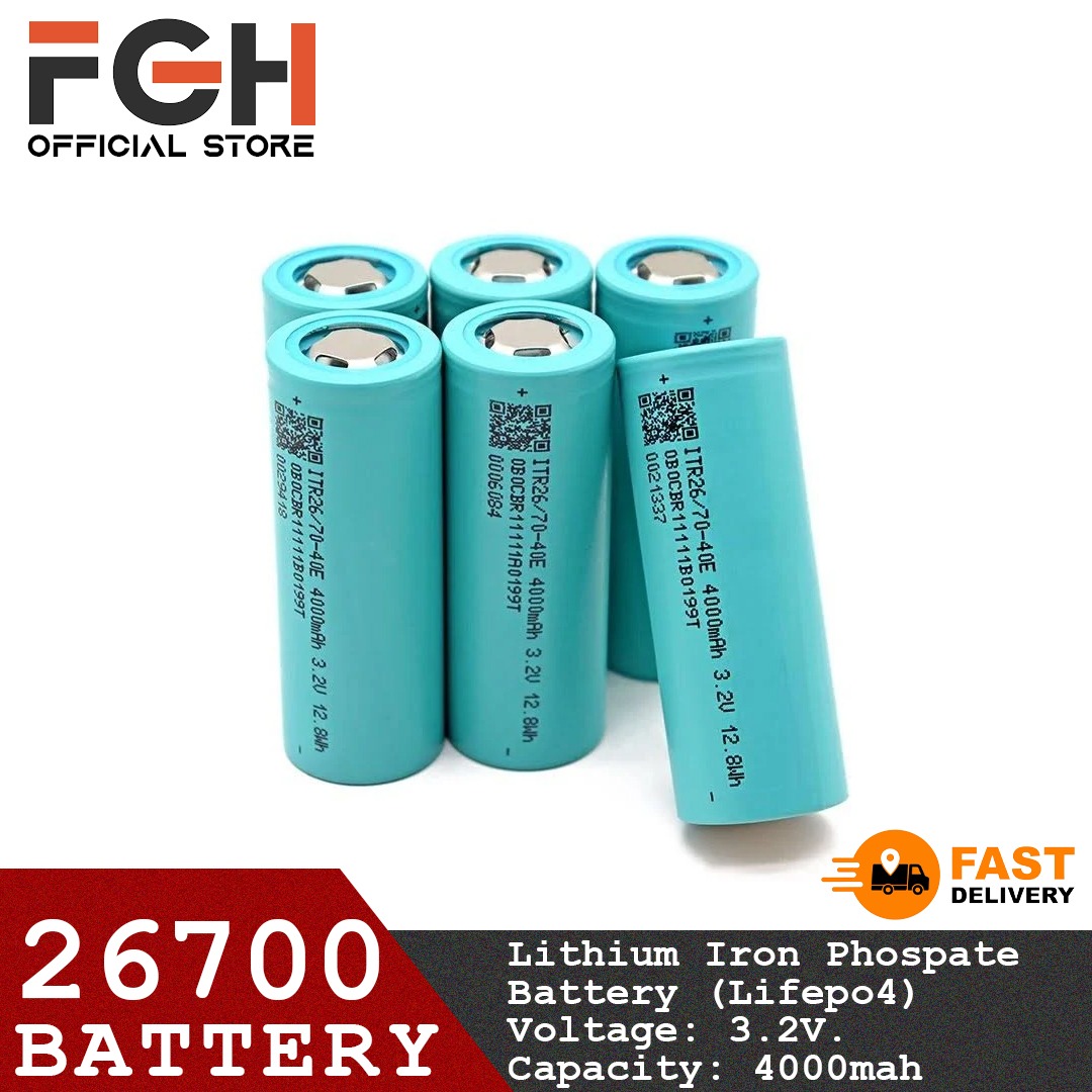 FGH Lifepo4 26700 Rechargeable Battery - 3.2V 4000mAh for Electric ...