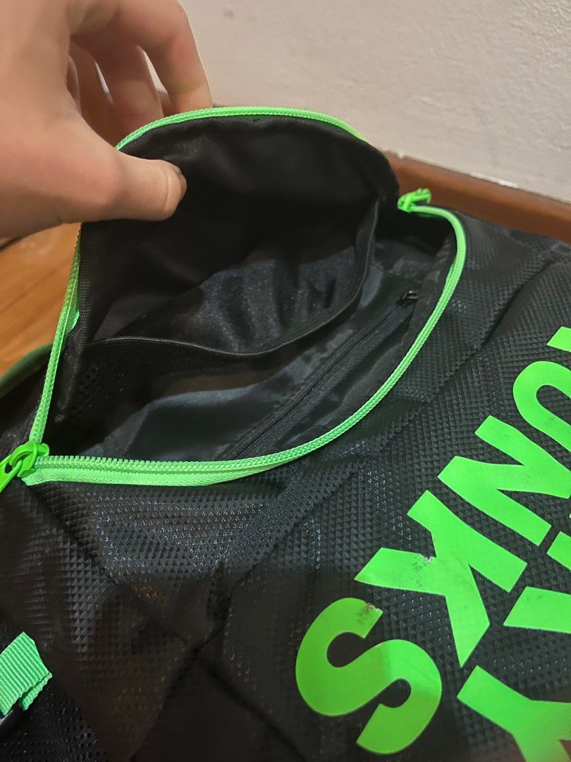 Funky trunks backpack (Category: Backpacks) located in Singapore. Submitted by melvinklein (Listing ID 1355232175, Image 4). Description: Just a couple scratches on the logo but only been used a couple times. Hasn’t gotten wet once, and condition is like new other than the scratches .