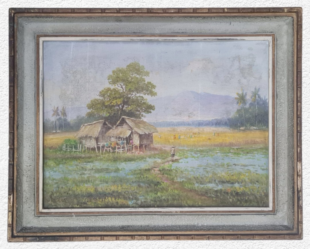 Lukisan Kuno Landscape Persawahan Priangan Karya Priatna, Perabotan ...