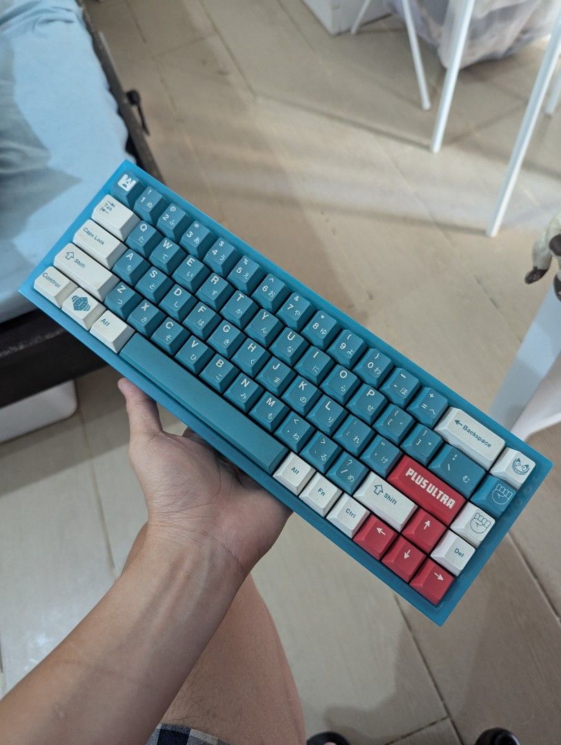 NK65ee Bluemen (Barebones) (Category: Computer Keyboard) located in Taguig. Submitted by ceilingfan328 (Listing ID 1355155940, Image 1). Description: Selling my NK65ee Barebones 65% keeb. No USB C Cable. Comes with the carrying case Works perfectly and is VIA compatible. Only issue is cosmetic: a crack on the top left corner (due to Novelkey's QA & manufacturing) I can throw in a clone of PBT Bento keycaps for P500.