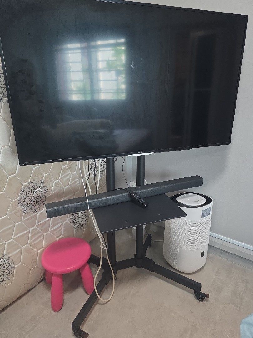 Sharp Smart Tv (Category: TV) located in Singapore. Submitted by suannatom (Listing ID 1193565772, Image 2). Description: Bought it for $900 plus. Price is negotiable. The 55inch smart tv is in good condition and seldom use if so decided to sell it away. I can sell the stand at $50 but speaker is not included..