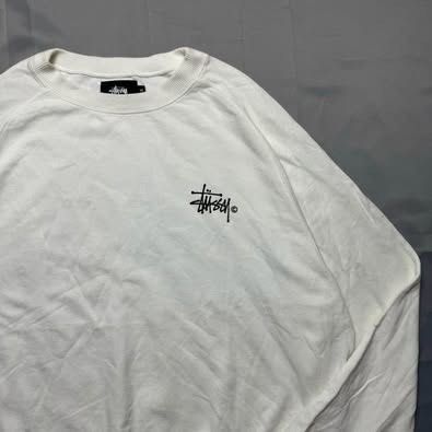 Stussy - basic logo crewneck (Category: Tshirts & Polo Shirts ) located in Quezon City. Submitted by chris.secondhand (Listing ID 1355222275, Image 3). Description: Stussy - Basic Logo Crewneck Size: Medium on tag fits L-XL Boxy Length: 26” Width: 25” Condition: good - may hole sa cuff ng sleeve Issue: Lints (removable) Authentic/Legit .