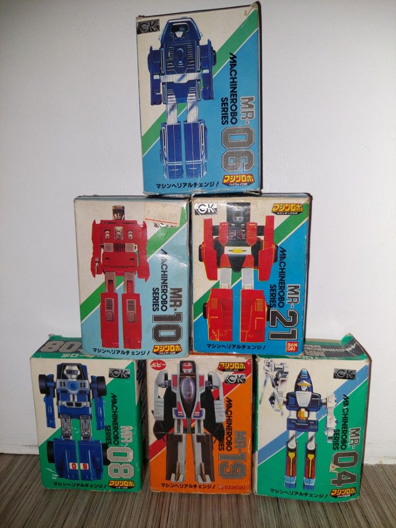 Vintage 80s Machine Robo Gobots (Category: Action & Battle Toys) located in Manila. Submitted by retrotoycollections (Listing ID 1355145062, Image 1). Description: mr21 6k mr10 5k mr06 6k mr08 6k mr19 8k mr04 8k.
