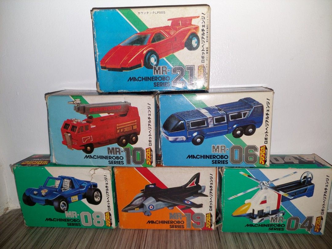 Vintage 80s Machine Robo Gobots (Category: Action & Battle Toys) located in Manila. Submitted by retrotoycollections (Listing ID 1355145062, Image 2). Description: mr21 6k mr10 5k mr06 6k mr08 6k mr19 8k mr04 8k.