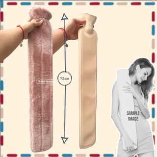 2 Liter XL Hot Water Bottle, Water Bottle Plush Cover Bag