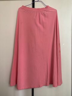 橡筋腰粉色中長裙64221139766915110