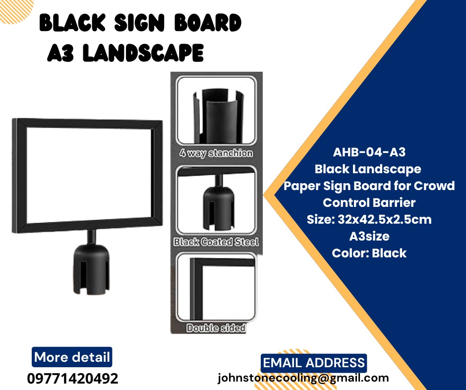 A3 LANDSCAPE BLACK sign board, Everything Else, Others on Carousell