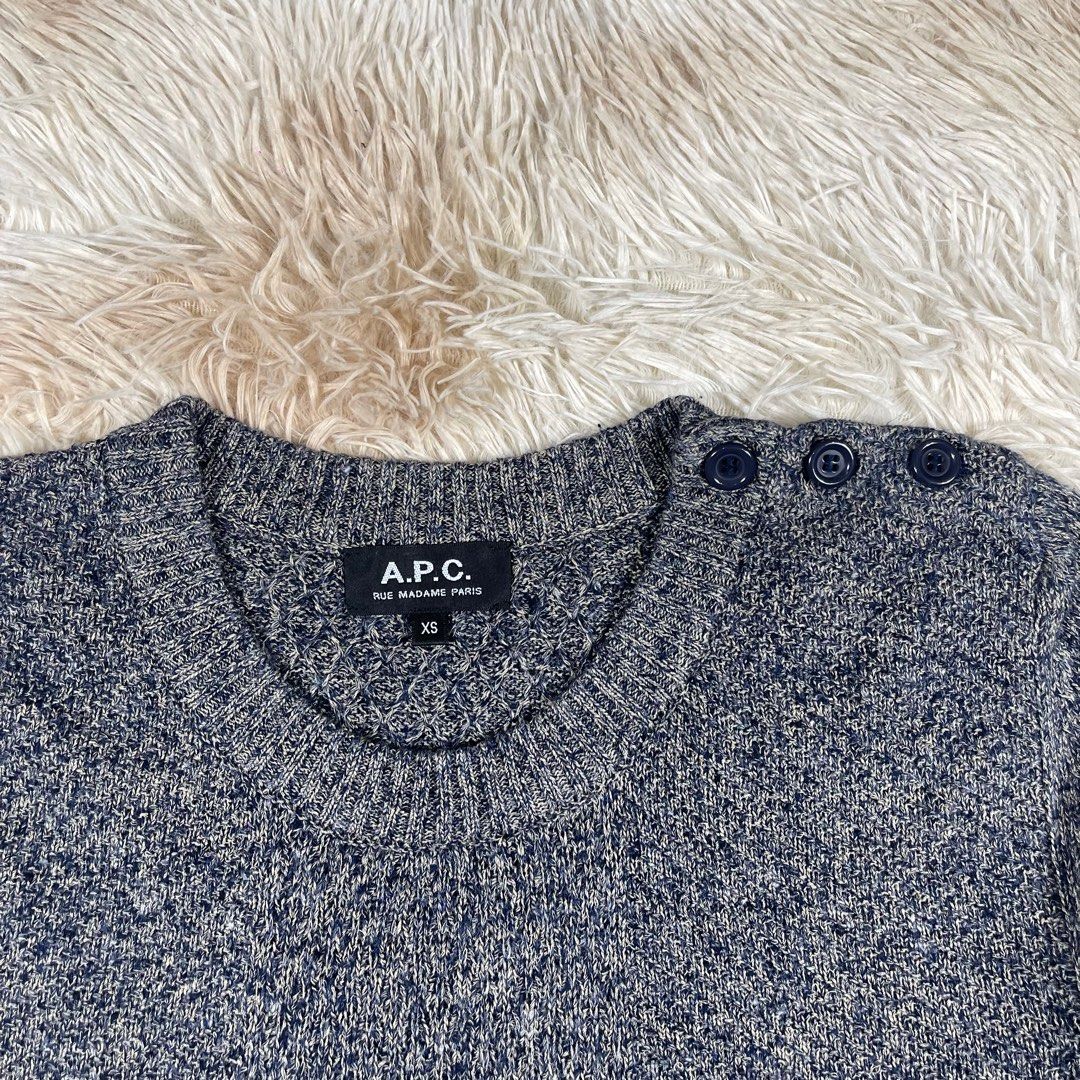 APC Knitted Sweater (Category: Coats, Jackets and Outerwear) located in Cavite. Submitted by grazydripmart (Listing ID 1355412154, Image 2). Description: APC Knitted Sweater Details: - Verygood Condition - 9.5/10 Overall Usage - Cotton , Soie , Silk , Viscose / Stretchy Size: XS On Tags *Flat Measurements: - Width: 18.5 inches - Length: 24.5 inches 899php Free Shipping..