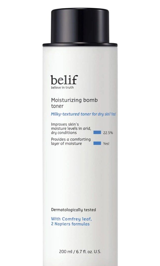 BELIF Moisturizing Bomb Toner 200ml (Category: Face Care) located in Quezon City. Submitted by thejunkiebox (Listing ID 1321287934, Image 2). Description: Original Price: $30 / 1,740 Selling Price: 1,239 https://www.sephora.com/product/moisturizing-bomb-toner-with-ceramide-P507856.