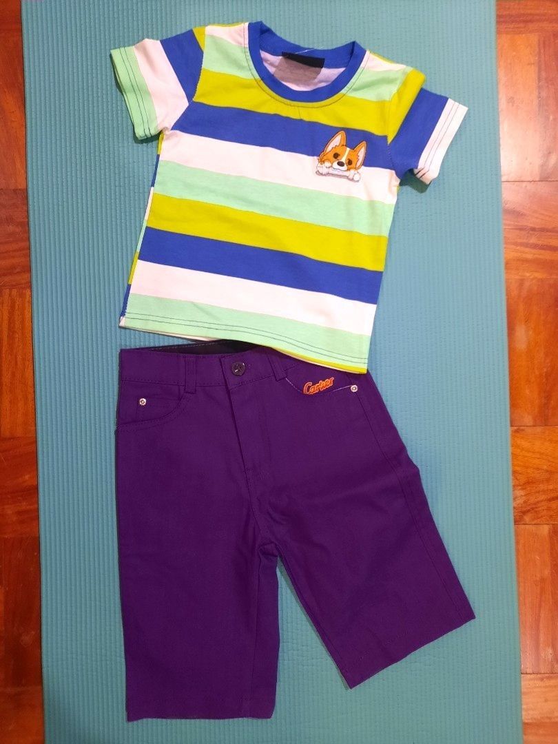 Kids Terno Bnew (Category: Babies & Kids Fashion) located in Manila. Submitted by amazingshopper2024 (Listing ID 1355360851, Image 1). Description: brand new! kids terno for 3 to 7y.o. includes: 1 cotton striped tshirt 1 purple tokong shorts buyer will shoulder shipping fee.