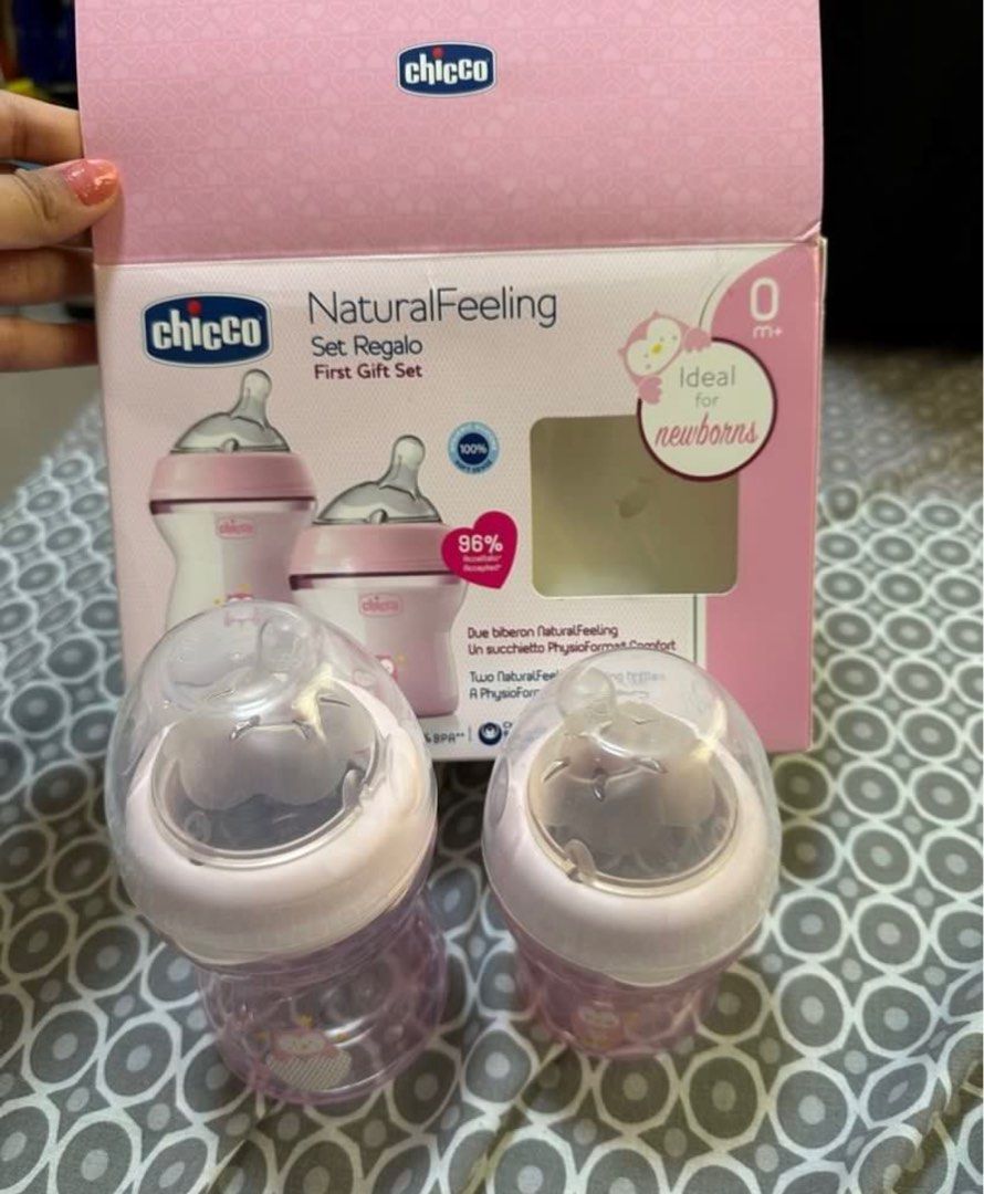 Chicco feeding bottle (Category: Breastfeeding & Bottle Feeding) located in Lipa City. Submitted by upcycle_alley (Listing ID 1355340973, Image 1). Description: Rfs: not compatible with pigeon wide neck nipples.