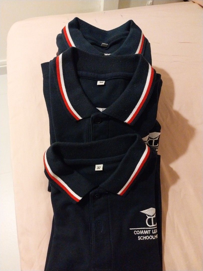 Commit Learning Polo Tee (Category: Babies & Kids Fashion) located in Singapore. Submitted by chua.teo (Listing ID 1355460201, Image 1). Description: Size 28 - 5pc Size 30 - 2pc Size 32 - 1pc Not for fussy.
