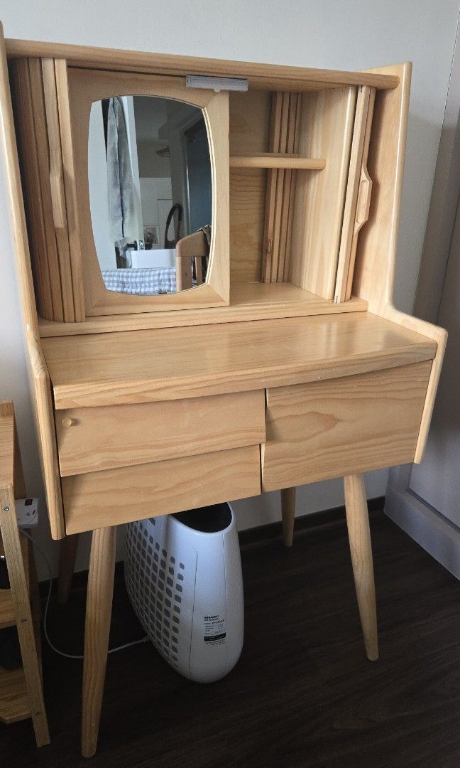 Dressing Table Solid Wood (Category: Tables & Sets) located in Singapore. Submitted by byelavenderbye (Listing ID 1355337012, Image 1). Description: I really love it but shifting to parents no space so got to let go. PM for more info.