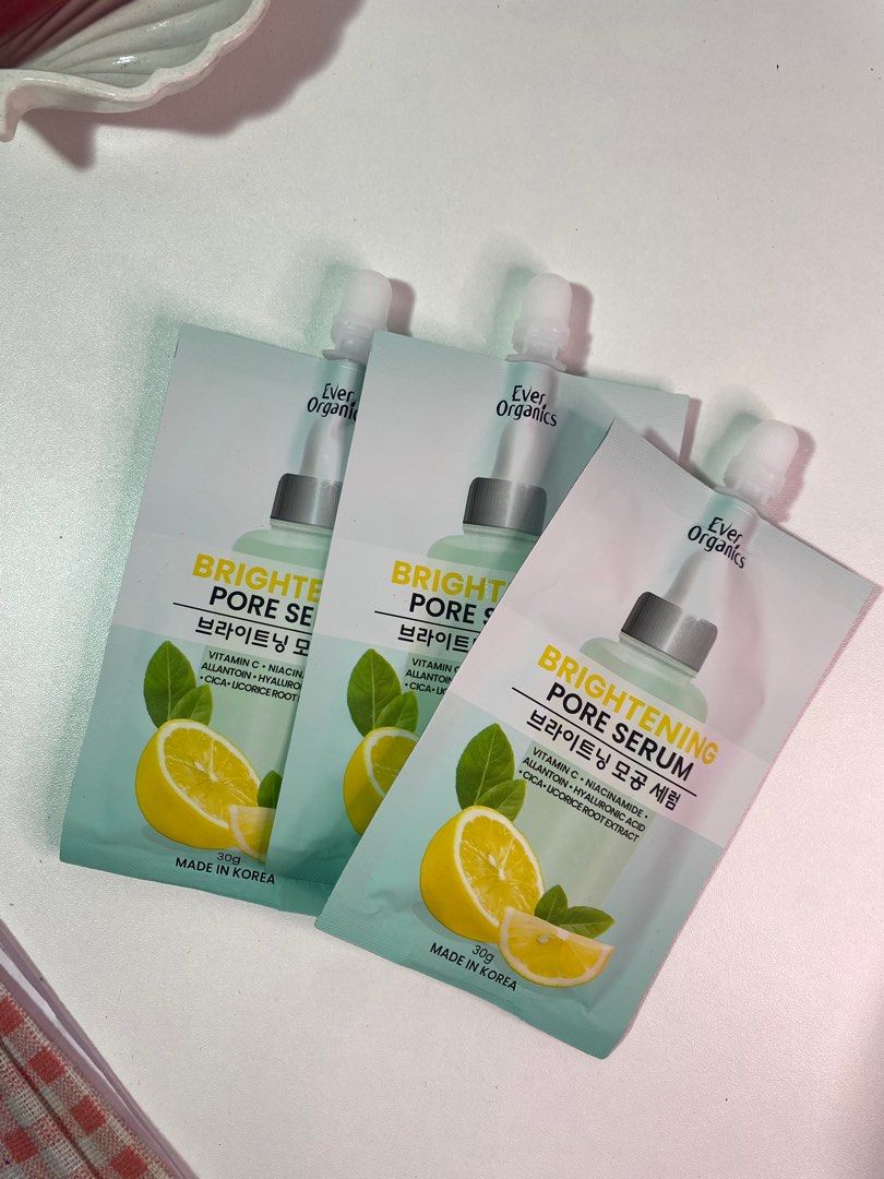 Ever Organics Brightening Pore Serum (Category: Face Care) located in Tayabas. Submitted by newcollzph (Listing ID 1355301357, Image 1). Description: FOR BUYERS ONLY!.