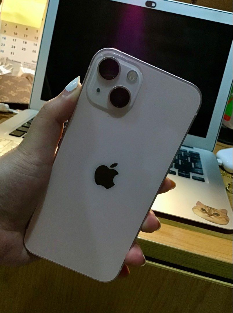 Iphone 13 Pink 128gb FU (Category: iPhone 13 Series) located in Manila. Submitted by missprettythingsbyali (Listing ID 1355420263, Image 3). Description: 128 gb Pink Clean no dents With Box Face ID working True tone Working Never repaired Factory Unlock Long battery life Inclusion: Box Otterbox casing Cable Rfs: upgrade .