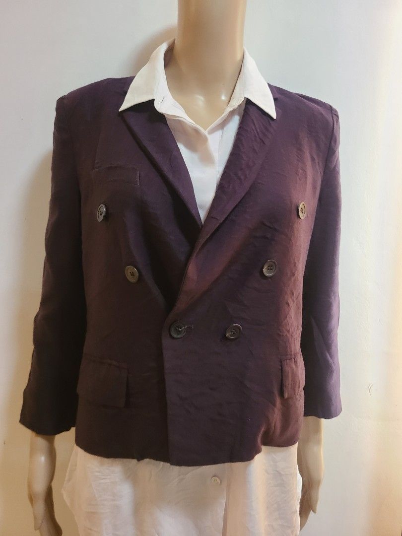 ISABEL MARANT Linen Blend violet Blazer (Category: Luxury Apparel) located in Davao. Submitted by buymyclosetph (Listing ID 1355321269, Image 2). Description: 9/10 condition Luxury Piece A beautiful everyday outfit for a classy working boss lady. Dimensions: 📌Length 19-20 📌 Width 19 MOP: Gcash/Maya/BT MOD: J&T.
