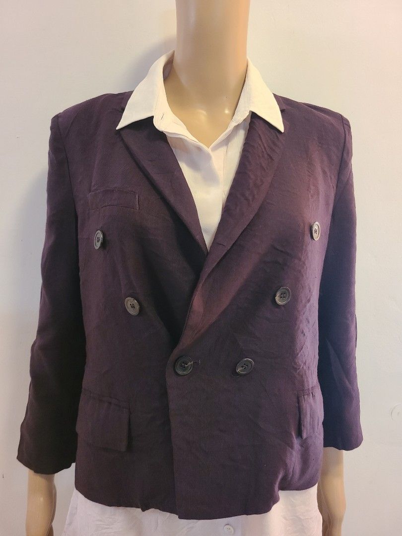 ISABEL MARANT Linen Blend violet Blazer (Category: Luxury Apparel) located in Davao. Submitted by buymyclosetph (Listing ID 1355321269, Image 3). Description: 9/10 condition Luxury Piece A beautiful everyday outfit for a classy working boss lady. Dimensions: 📌Length 19-20 📌 Width 19 MOP: Gcash/Maya/BT MOD: J&T.