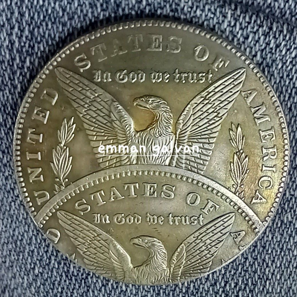Morgan-Double strike error (Category: Currency) located in Muntinlupa City. Submitted by voltlovebird (Listing ID 1355284274, Image 2). Description: sale plus sf. Morgan dollar double strike error coin.non magnetic, copy coin.good details..