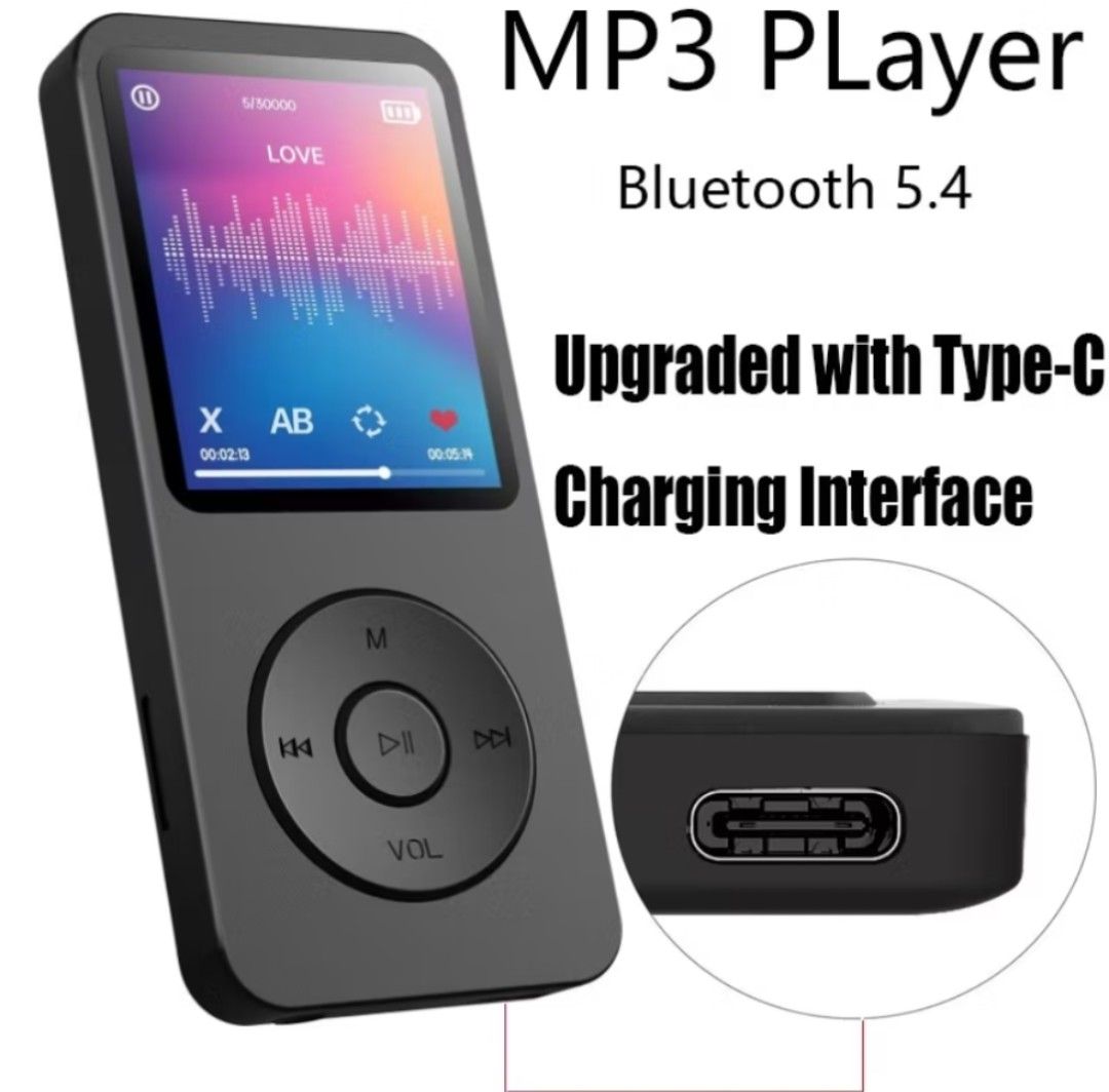 MP3 music player mini portable Bluetooth 5.0 wireless with FM radio OTG