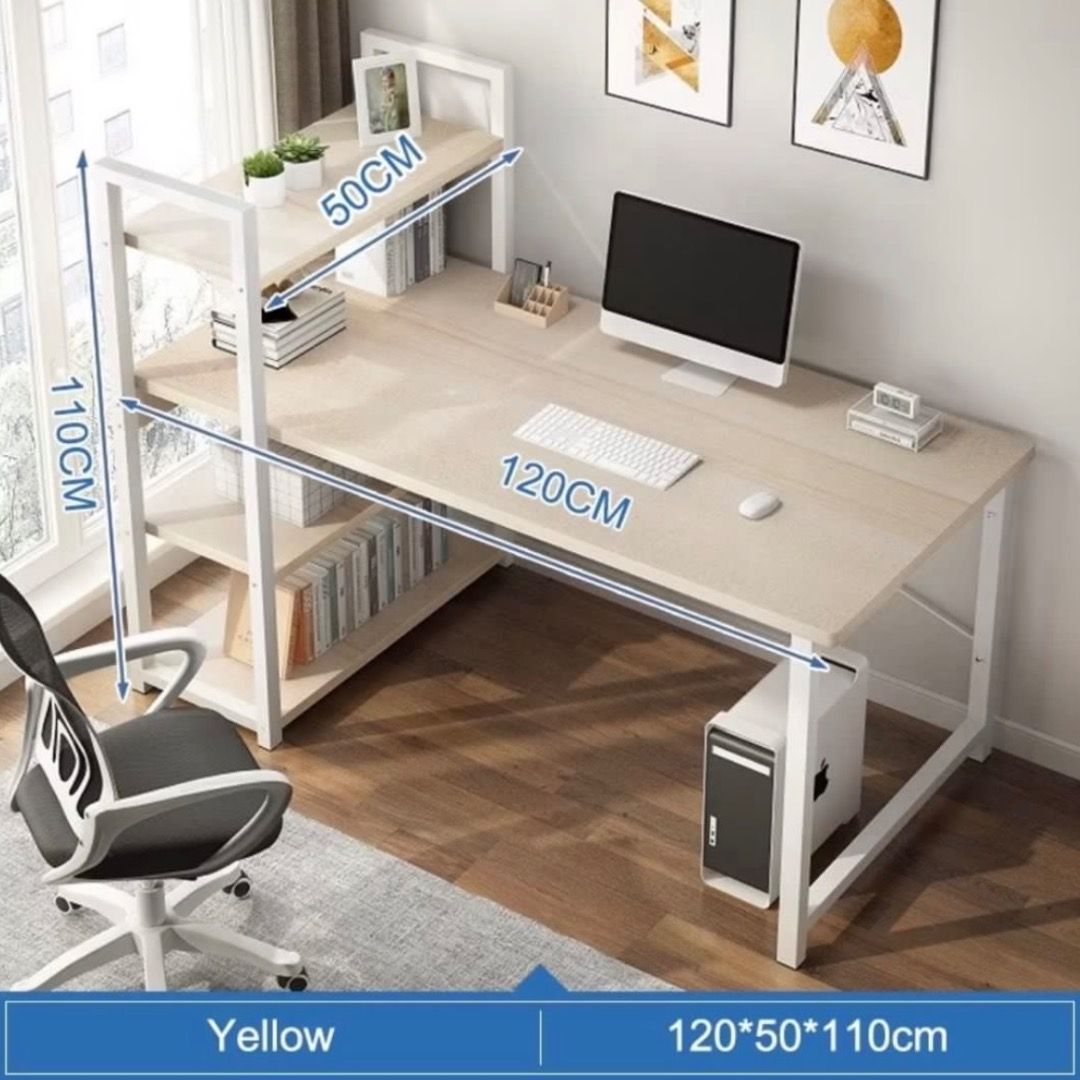 Multipurpose Computer Desk With Storage | Sturdy Wooden Study Table ...