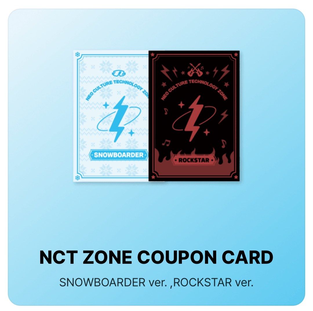 NCT ZONE COUPON CARD — SNOWBOARDER ver. & ROCKSTAR ver. 代購